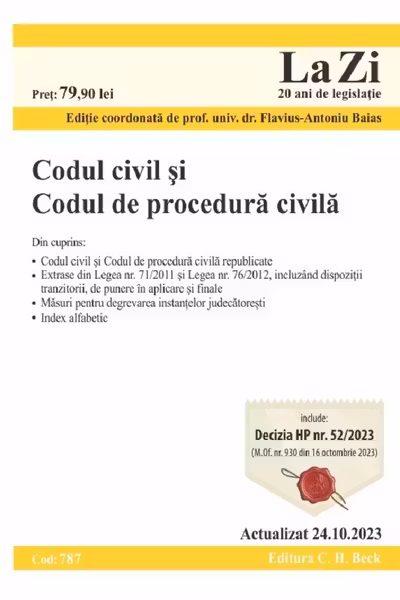 Codul civil și Codul de procedură civilă Act. 24 octombrie 2023