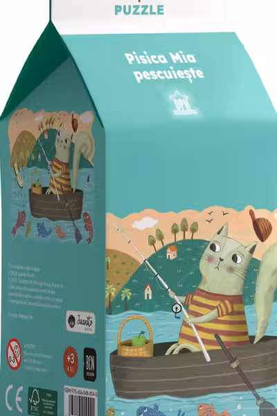 Pisica Mia pescuieste. Carte + puzzle