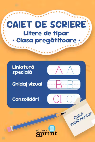Caiet de scriere. Litere de tipar - Clasa Pregatitoare