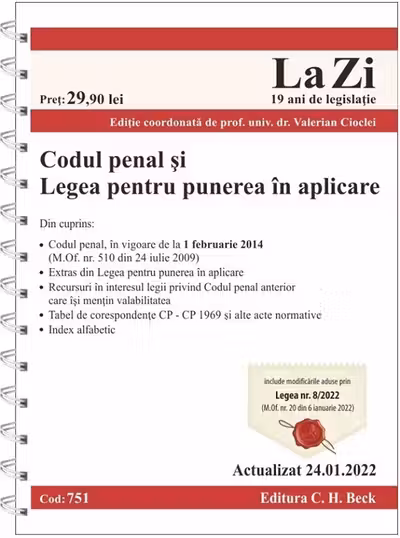 Codul penal și legea pentru punerea în aplicare Act.24.01.2022