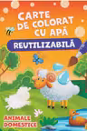 Carte de colorat cu apa. Reutilizabila. Animale domestice