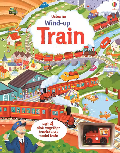 Wind-up Train Book with Slot-together Tracks