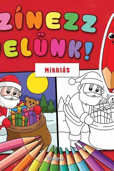 Színezz velünk: Mikulás. Colorează cu noi: Moș Crăciun