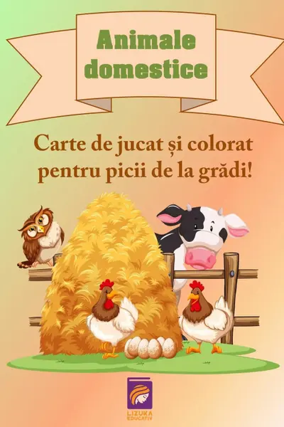 Animale domestice. Carte de jucat si colorat pentru picii de la gradi!