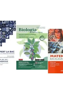 Pachet Bacalaureat 2026. Ghid complet Limba si literatura romana, Matematica M2 Tehnologic si Biologia pe intelesul tuturor Clasele 9-10 - Delia Ambrosie, Daniela Stoica, Maria Ioana Cazan