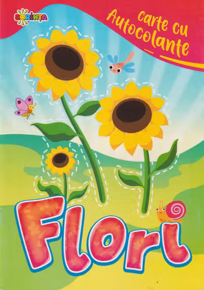 Carte cu autocolante. Flori