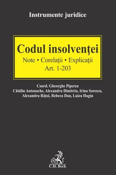 Codul insolvenței Art.1-203. Note. Corelații. Explicații