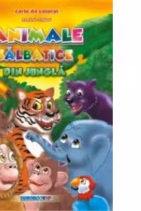 Animale salbatice din jungla - Carte de colorat romana-engleza (format B5)
