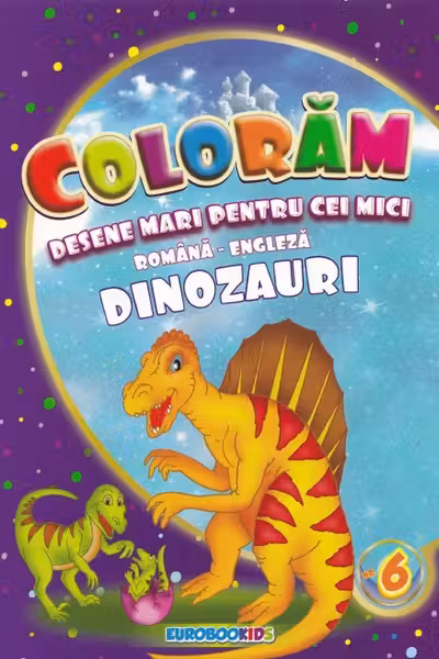 Colorăm desene mari pentru cei mici: Dinozauri
