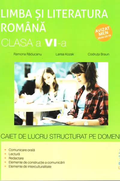 Română - Clasa 6 - Caiet de lucru structurat pe domenii