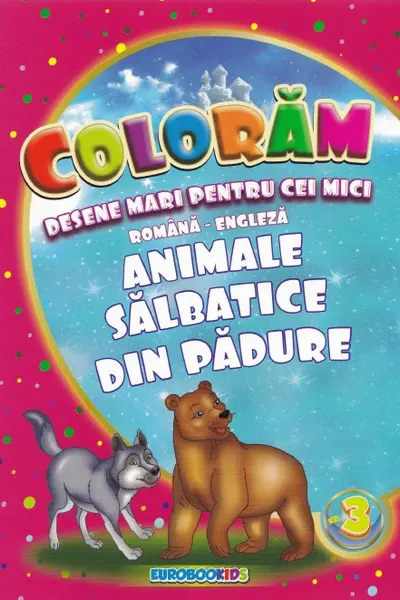 Coloram desene mari pentru cei mici: Animale salbatice din padure
