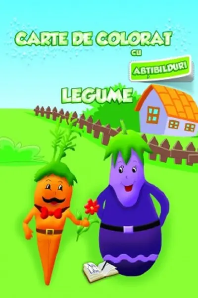Carte de colorat cu abțibilduri. Legume