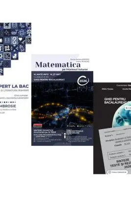 Pachet Bacalaureat 2026. Ghid complet Limba si literatura romana, Matematica pe intelesul tuturor M-mate-info, M-stiintele naturii si Biologie clasele 11-12 - Delia Ambrosie, Teohar Mihadas, Stelica Ene