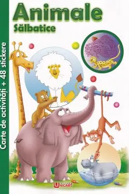 Carte de activitati cu 48 stickere. Animale salbatice