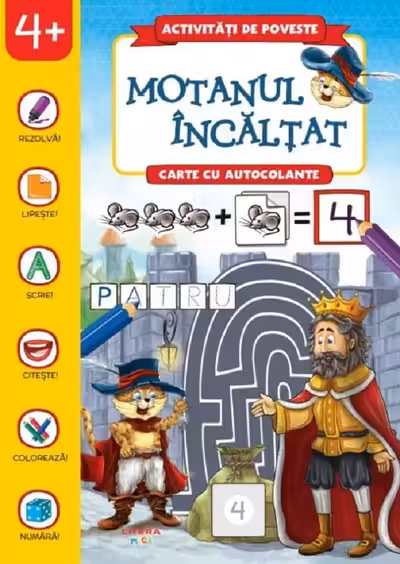 Activitati de poveste. Motanul incaltat. Carte cu autocolante