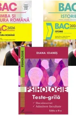 Pachet Bacalaureat Limba si literatura romana, Psihologie si Istorie - Monica Cristina Anisie, Marilena Bercea, Diana Ioanes