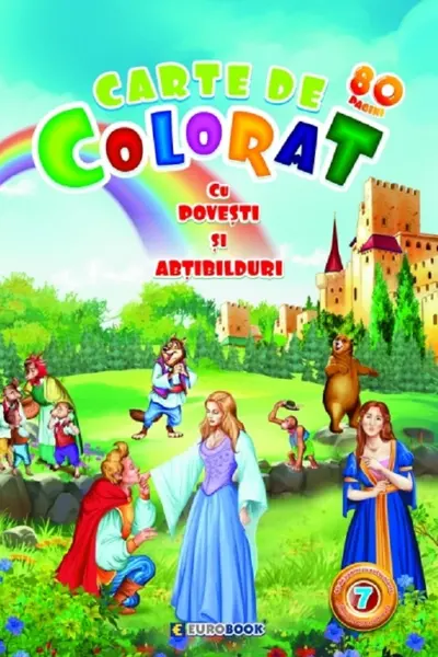 Carte de colorat cu povesti si abtibilduri