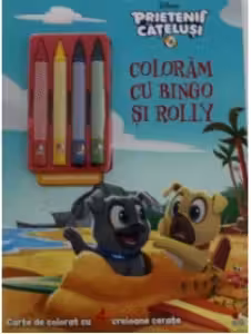 DISNEY. PRIETENII CATELUSI. Coloram cu Bingo si Rolly. Contine 4 creioane cerate