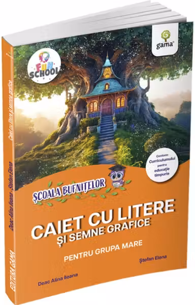 Caiet cu litere si semne grafice pentru grupa mare