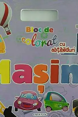 Bloc de colorat cu abtibilduri Masini