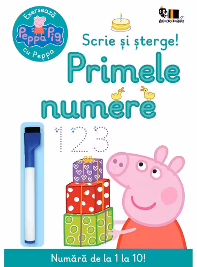 Peppa pig: exerseaza cu peppa. scrie si sterge.Primele numere