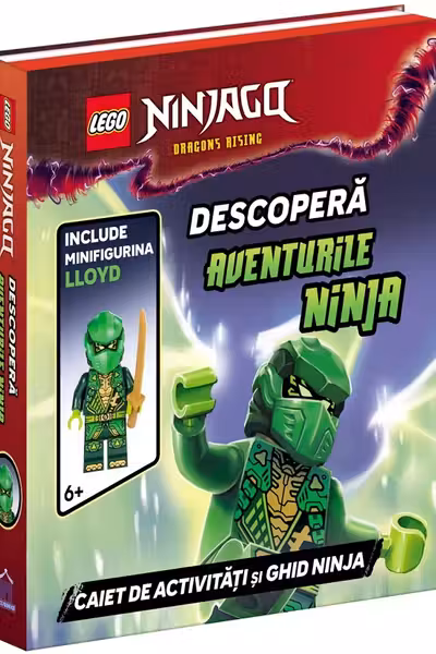 Descoperă aventurile ninja. Caiet de activități și ghid ninja + minifigurină Lloyd