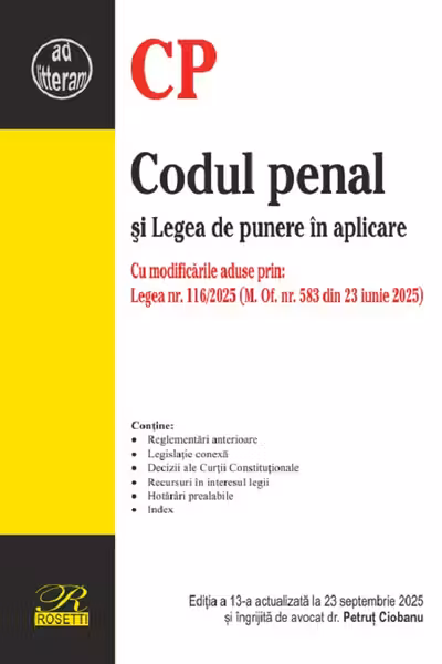 Codul penal si Legea de punere in aplicare