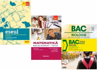 Pachet Bacalaureat 2026. Eseul. Pregatire individuala pentru proba scrisa, Matematica M1. Teste si Notiuni teoretice si teste pentru clasele 9-10 -Liliana Paicu, Rodica Manolescu, Silvia Olteanu