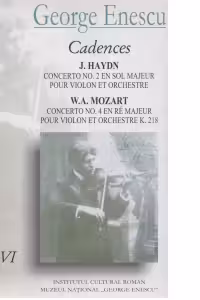 Caiete George Enescu (volumul 6) - Cadences. J.Haydn, W.A.Mozart