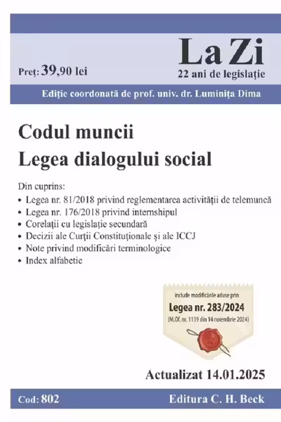 Codul muncii. Legea dialogului social Act.14 Ianuarie 2025