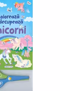 Coloreaza si decupeaza unicorni (albastru)