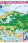 Planșă: Harta Europei. Harta politică, harta fizică A4