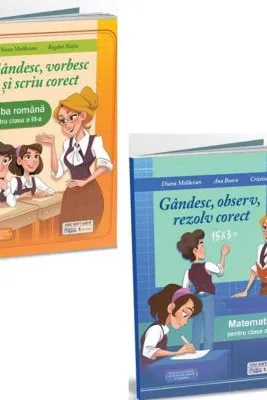 Set 2 caiete pentru clasa a 3-a: Gandesc, vorbesc si scriu corect. Limba romana si Gandesc, observ, rezolv corect. Matematica - Diana Moldovan