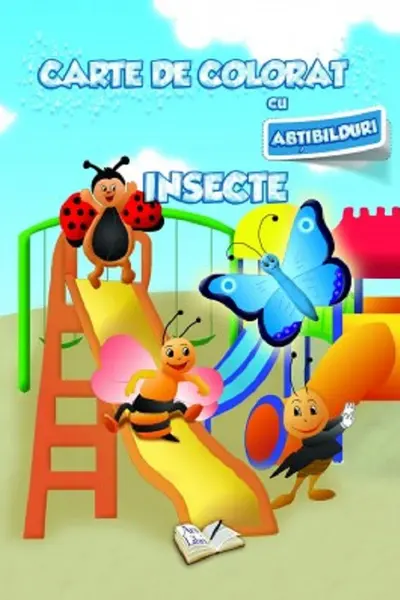Carte de colorat cu abțibilduri. Insecte
