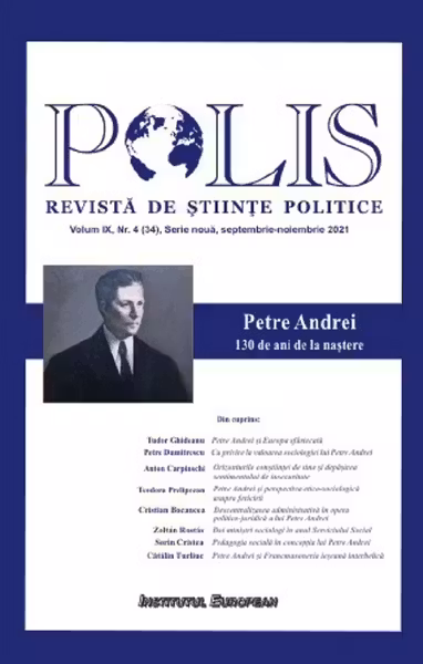 Polis Vol.9 Nr.4 (34) Serie nouă septembrie-noiembrie 2021. Revista de științe politice