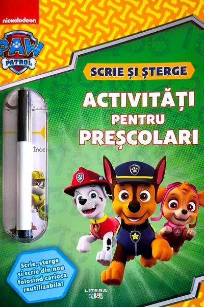 Patrula Catelusilor - Scrie si sterge. Activitati pentru prescolari