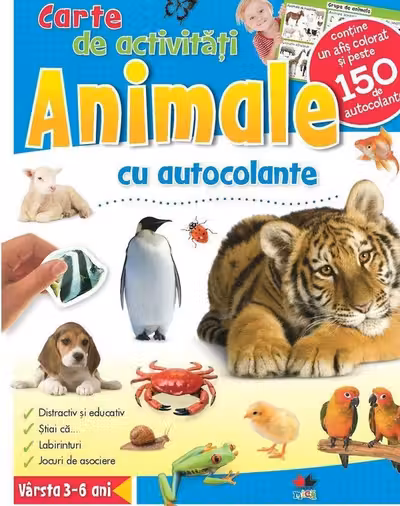 Animale. Carte de activitati cu autocolante