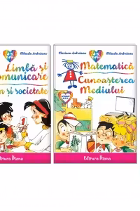 Set doua carti, A4, grupa mijlocie 4-5 ani: 1. Domeniul stiinte. Matematica si cunoasterea mediului; 2. Domeniul limba si comunicare. Domeniul Om si societate