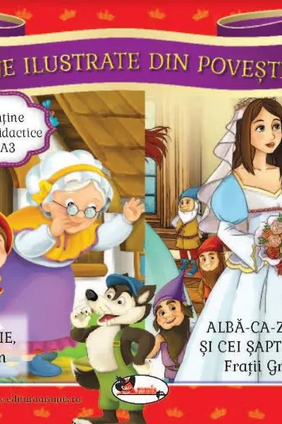 Scufita Rosie/Alba ca zapada si cei sapte pitici. Scene ilustrate din povesti