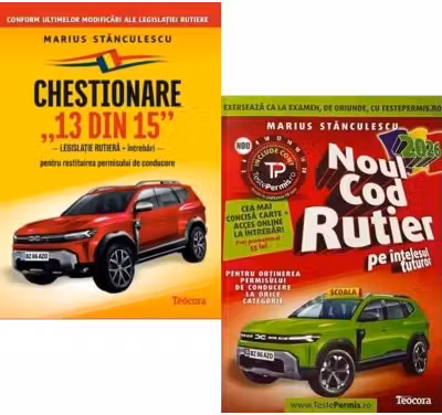 Pachet Noul cod rutier si Chestionare 13 din 15. Restituirea permisului de conducere 2026
