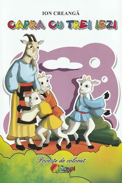 Capra cu trei iezi. Poveste de colorat