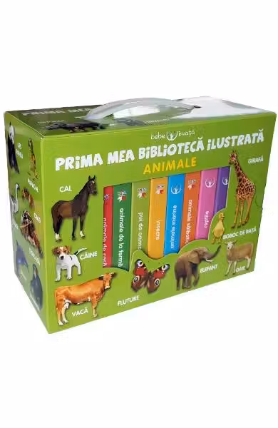 Prima mea biblioteca ilustrata Animale Bebe invata ( 8 carticele )