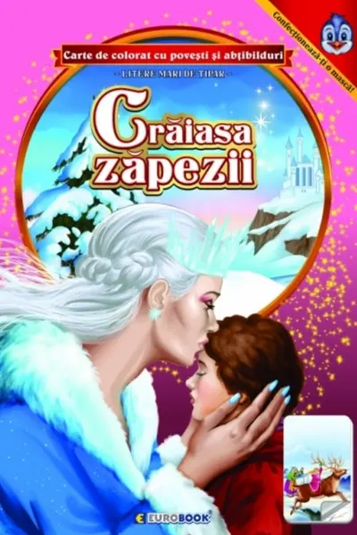 Crăiasa zăpezii. Carte de colorat cu povești și abțibilduri