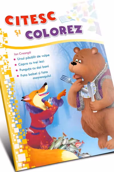Citesc si colorez - Ursul pacalit de vulpe