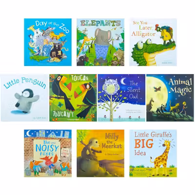 A Day at the Zoo 10 Animal Stories Illustrated Picture Flats Book Collection Set