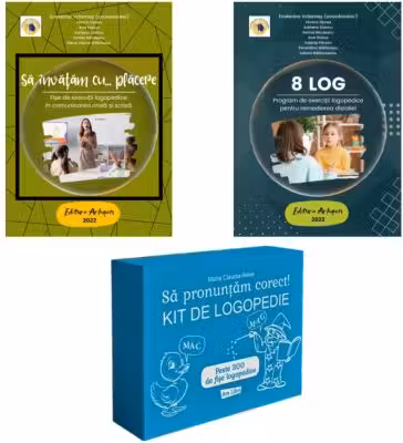 Pachet logopedic educational - 8 LOG, fise interactive si kit pentru pronuntie corecta - Ecaterina Vrasmas, Maria Claudia Alexe