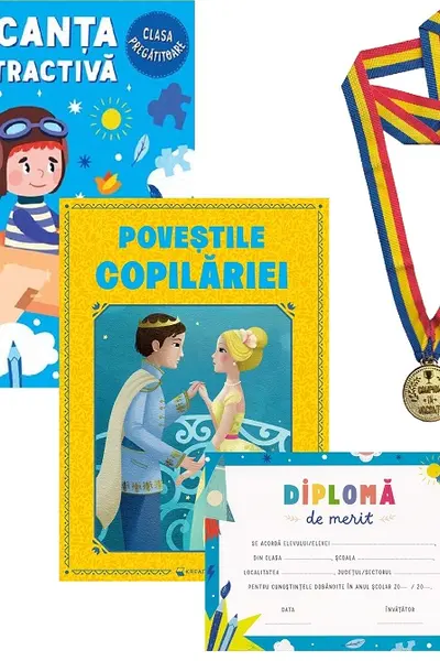 Pachet: Vacanța distractivă. Poveștile copilăriei + Diplomă + Medalie - Clasa pregătitoare