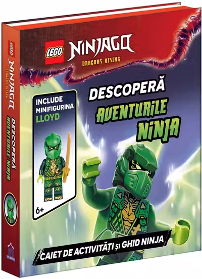 Descoperă aventurile ninja. Caiet de activități și ghid ninja + minifigurină Lloyd