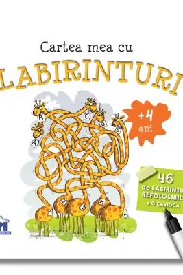 Cartea mea cu labirinturi (+ 4 ani) -  46 de labirinturi refolosibile + o carioca