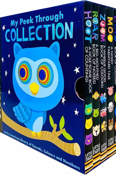 My Little World Peek Through Collection 5 Books Box Set Dino Moo Zoom Roar Hoot (Series 2)
